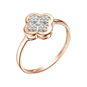 Кольцо из красного золота 585 пробы с бриллиантами 