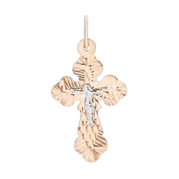 Cross from red gold of 585 assay value 