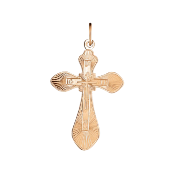 Cross from red gold of 585 assay value 