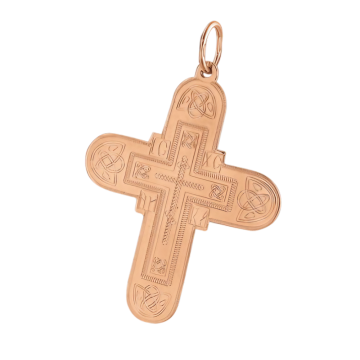 Cross from red gold of 585 assay value 