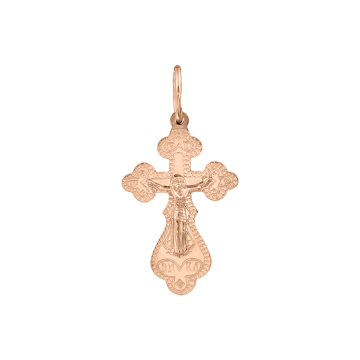Крестик православный из красного золота 585 пробы 