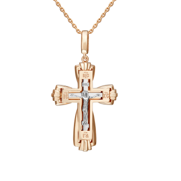 Cross from red gold of 585 assay value 