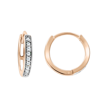 Серьги из красного золота 585 пробы с фианитами 