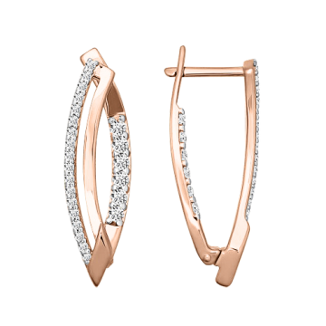 Ohrhänger aus Rotgold 585° mit Zirkonia 