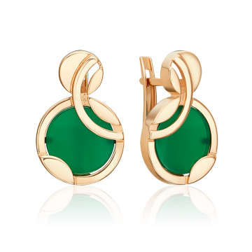 Ohrringe aus Rotgold 585° mit Achat 