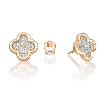 Ohrstecker aus Rotgold 585° mit Zirkonia 