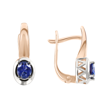 Ohrringe aus Rotgold 585° mit Saphir HTS. 