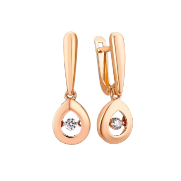 Ohrhänger aus Rotgold 585° mit tanzen Zirkonia 