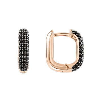 Earrings in red gold with cubic zirconia 