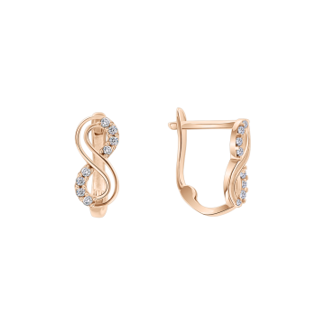 Zarte Kinderohrringe aus Rotgold 585° mit funkelnden Zirkonia 