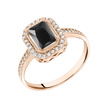 Кольцо из красного золота 585 пробы с вставкой из фианитов 