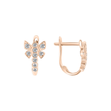 Zarte Kinderohrringe aus Rotgold 585° mit funkelnden Zirkonia 