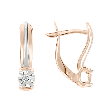 Ohrringe aus Rotgold 585° mit Brillanten 