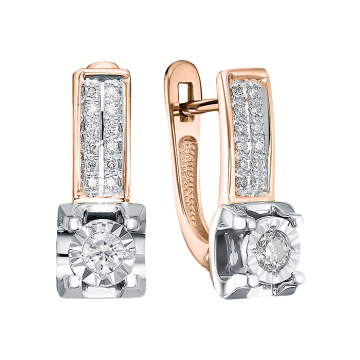 Ohrringe aus Rot/ Weißgold 585° mit Brillanten 