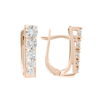 Ohrringe aus Rotgold 585° mit Brillanten 