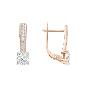 Ohrringe aus Rotgold 585° mit Brillanten 