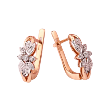 Diamond Earrings in Red and White Gold 585 