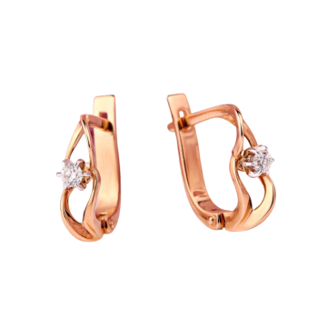 Ohrringe aus Rotgold 585° mit Brillanten 