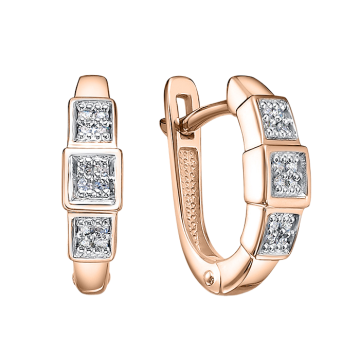 Ohrringe aus Rotgold 585° mit Brillanten 