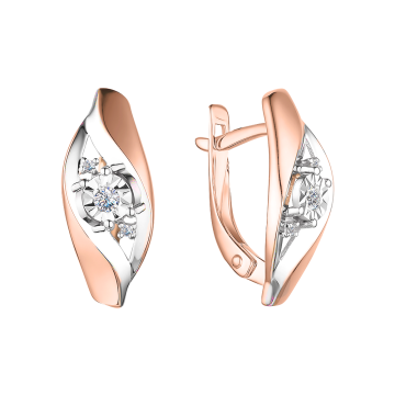 Ohrringe aus Rot/ Weißgold 585° mit Brillanten 