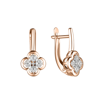 Ohrringe aus Rot/ Weißgold 585° mit Brillanten 