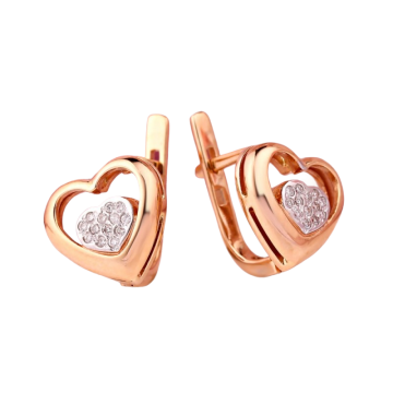 Ohrringe aus Rotgold 585° mit Brillanten 