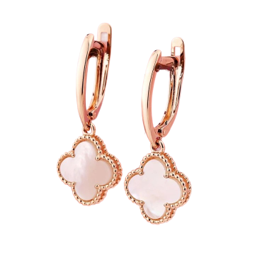 Gold Dangle Earrings with Mother-of-Pearl 