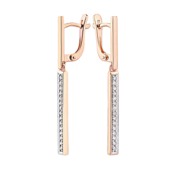 Goldene Ohrringe mit Diamanten 