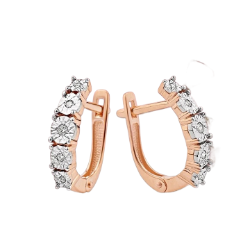 Ohrringe aus Rotgold 585° mit Brillanten 