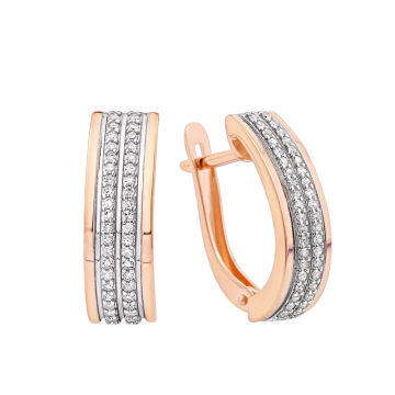 Ohrringe aus Rotgold 585° mit Brillanten 