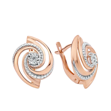 Goldene Ohrringe mit Diamanten aus 585 Gold 