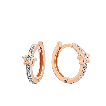 Ohrringe aus Rotgold 585° mit Brillanten 