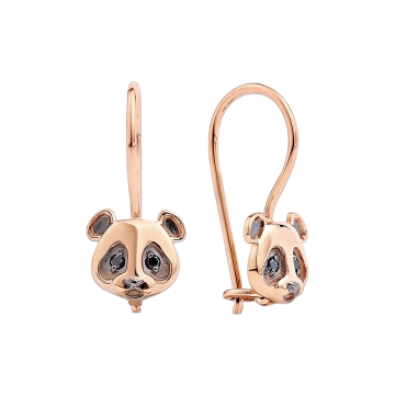 Kinder Ohrringe aus Rotgold 585° (14K) mit Diamanten 