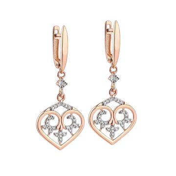 Ohrringe aus Rotgold 585° mit Brillanten 