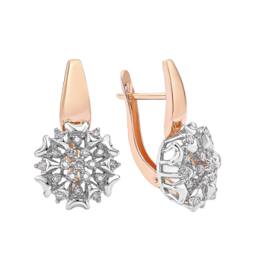 Goldene Ohrringe aus Rotgold mit Brillanten 