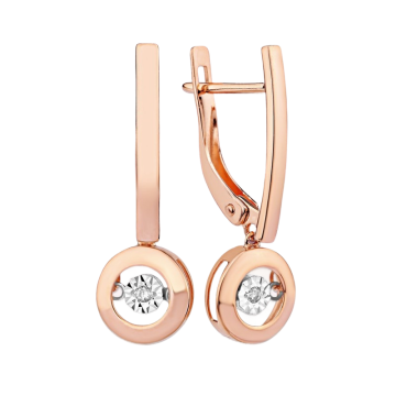 Ohrringe aus Rotgold 585° mit Brillanten 