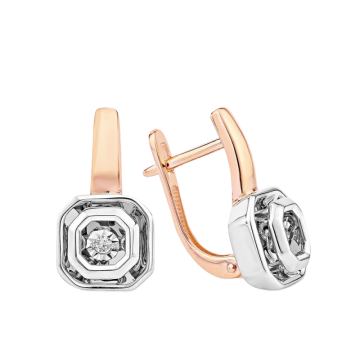 Ohrringe aus Rotgold 585° mit Brillanten 