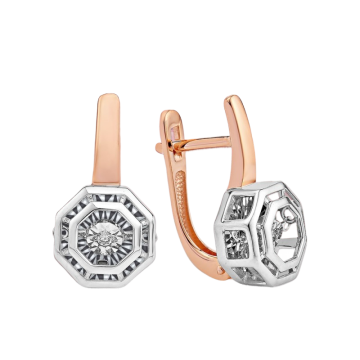 Ohrringe aus Rotgold 585° mit Brillanten 