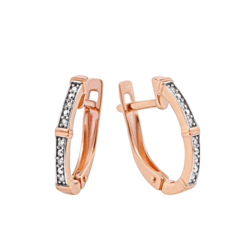 Ohrringe aus Rotgold 585° mit Brillanten 