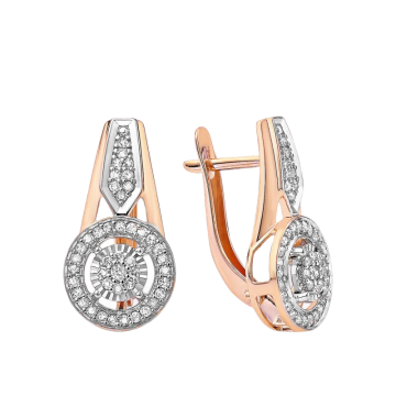 Goldene Ohrringe mit Diamanten aus 585 Gold 