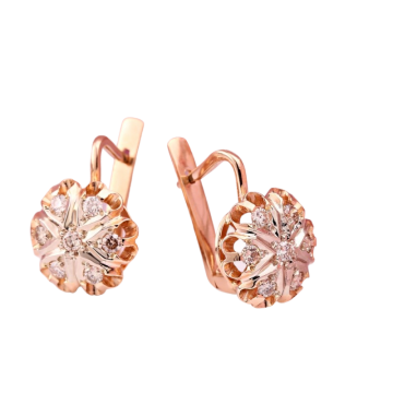 Elegante Ohrringe aus 583er Gold mit Diamanten 