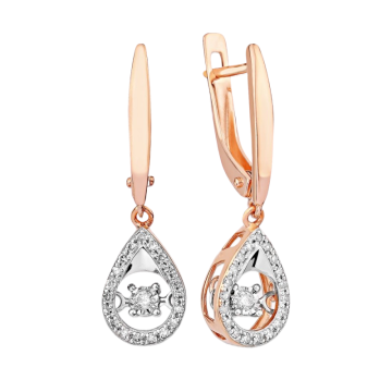 Ohrringe aus Rotgold 585° mit Brillanten 