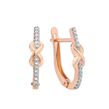 Ohrringe aus Rotgold 585° mit Brillanten 