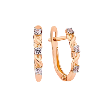 Ohrhänger aus Rotgold 585° mit Zirkonia 