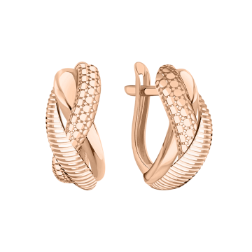 Earrings in red gold of 585 assay value 