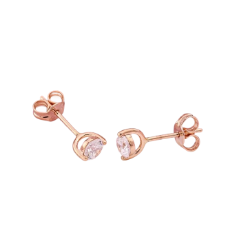 Charmante Ohrstecker aus 585 Rotgold mit Zirkonia 