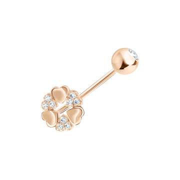 Пирсинг для пупка  из красного Золота 585 пробы с Фианитом 