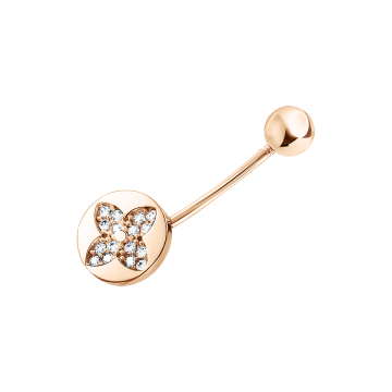 Пирсинг для пупка  из красного Золота 585 пробы с Фианитом 
