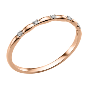 Damenring aus Rotgold 585° mit Zirkonia 