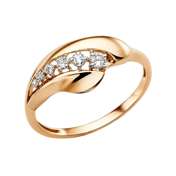 Damenring aus Rotgold 585° mit Zirkonia 